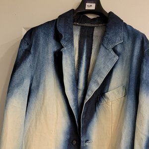 Mychael Knight (Project Runway) Custom distressed Denim Blazer (B59)
